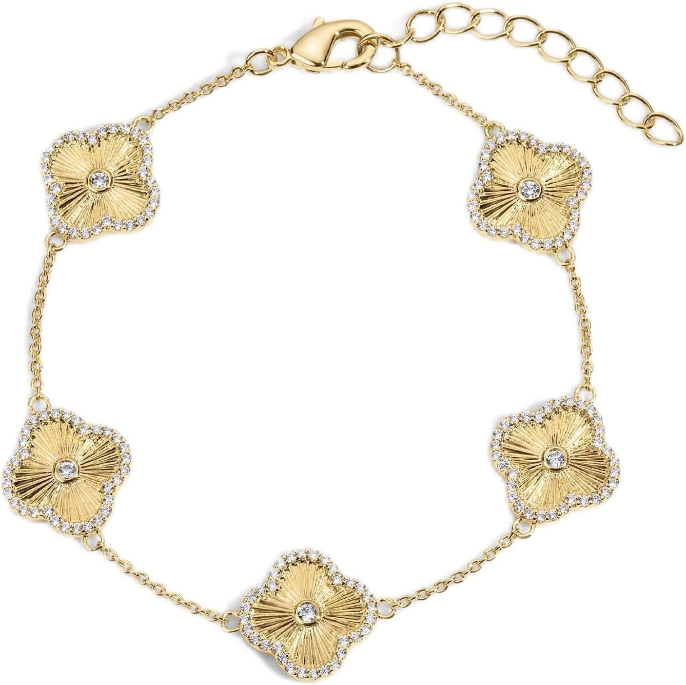 Electric Picks Clover Icon Bracelet - Gold Plated Bracelet for Women, Perfect for Layering or Wear Alone | Amazon (US)