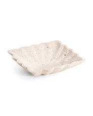 Travertine Fruit And Nut Dish With Fluted Edges | TJ Maxx