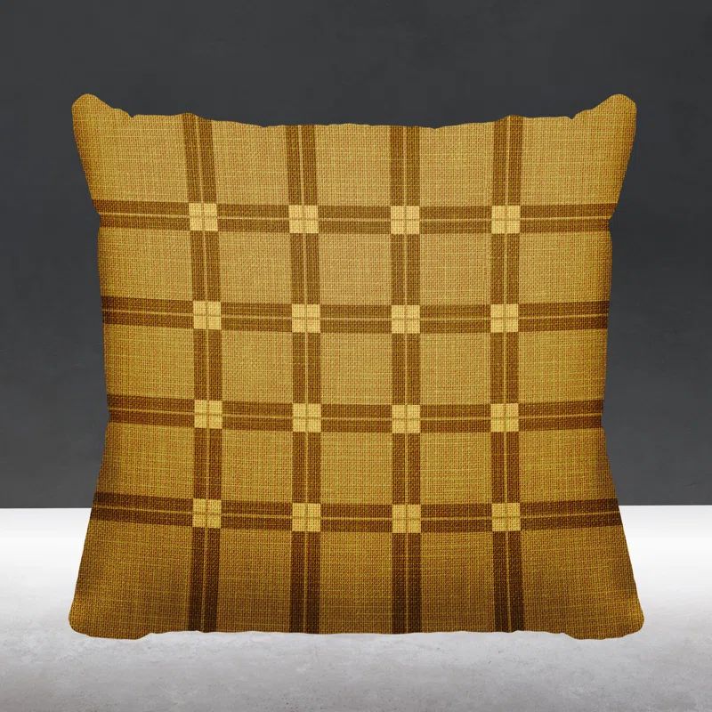 Plaid Spun Polyester Indoor/Outdoor Reversible Throw Pillow | Wayfair North America