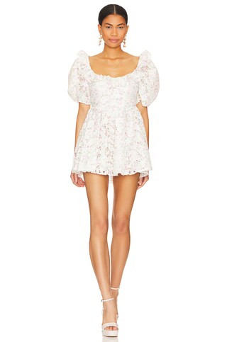 For Love & Lemons Magnolia Mini Dress in White from Revolve.com | Revolve Clothing (Global)