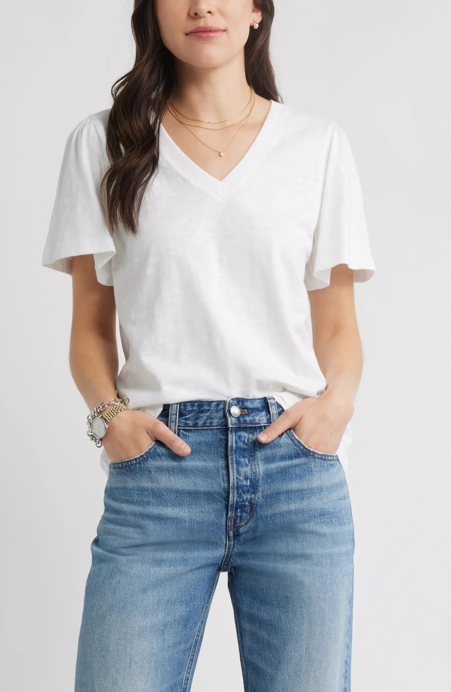 Bell Sleeve V-Neck T-Shirt | Nordstrom