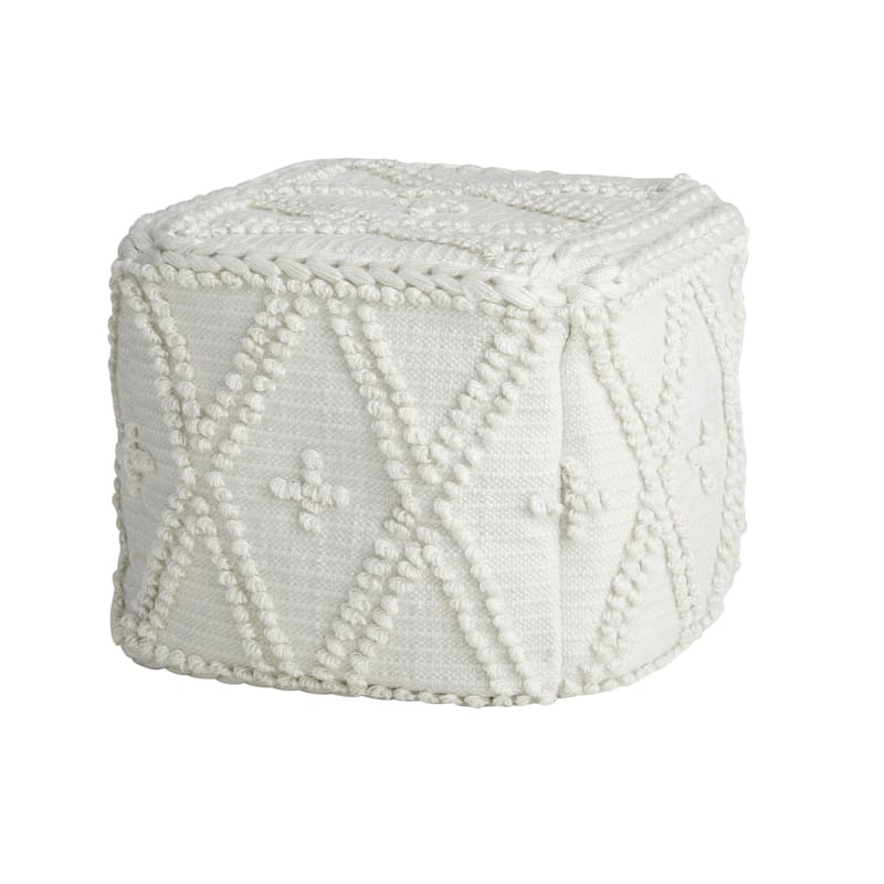 Natural Outdoor & Indoor Pouf, 17" | At Home