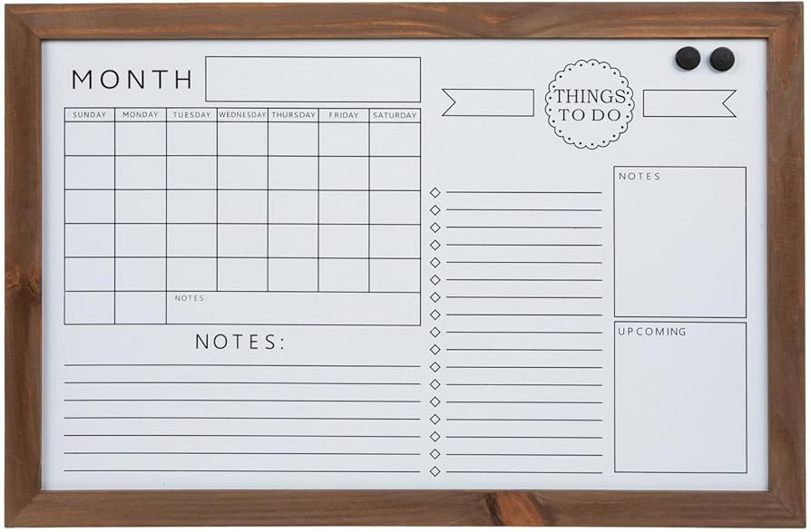 Hobby Lobby Monthly Calendar Dry Erase Board with Wood Frame, 23 x 35 inches, to-Do List & Notes ... | Amazon (US)
