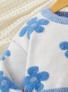 HomeKids ClothingToddler Girls ClothingToddler Girls KnitwearToddler Girl SweatersToddler Girls F... | SHEIN