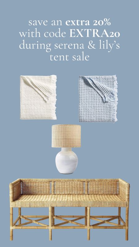 When you use code EXTRA20 during Serena and Lily’s tent sale, you can save over 70% off some of their most popular items.

#LTKStyleTip #LTKSaleAlert #LTKHome