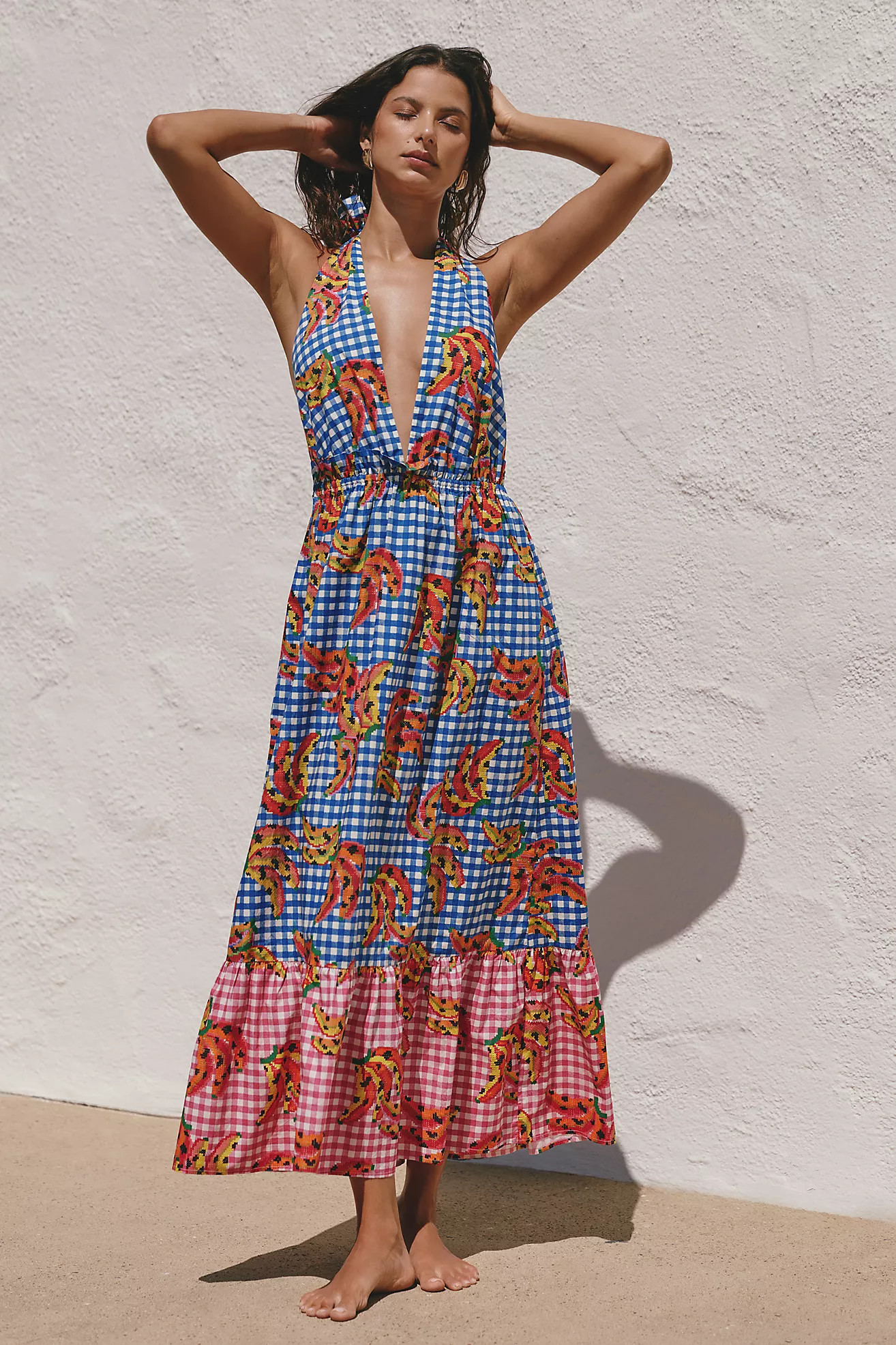 Farm Rio x Anthropologie Tiered Cotton Maxi Dress | Anthropologie (US)