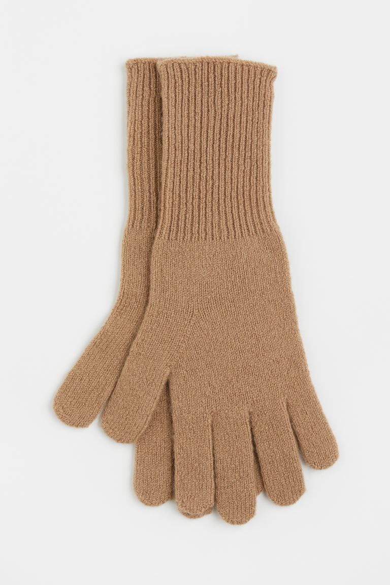 Cashmere-blend Gloves - Dark beige - Ladies | H&M US | H&M (US + CA)