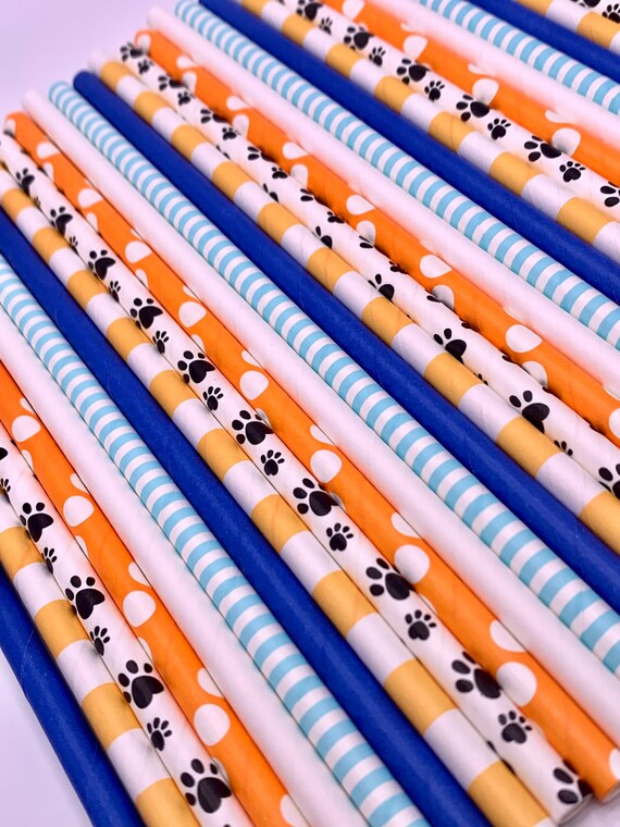 The Best Dogs Are Blue Paper Straw Collection Blue Puppy | Etsy | Etsy (US)