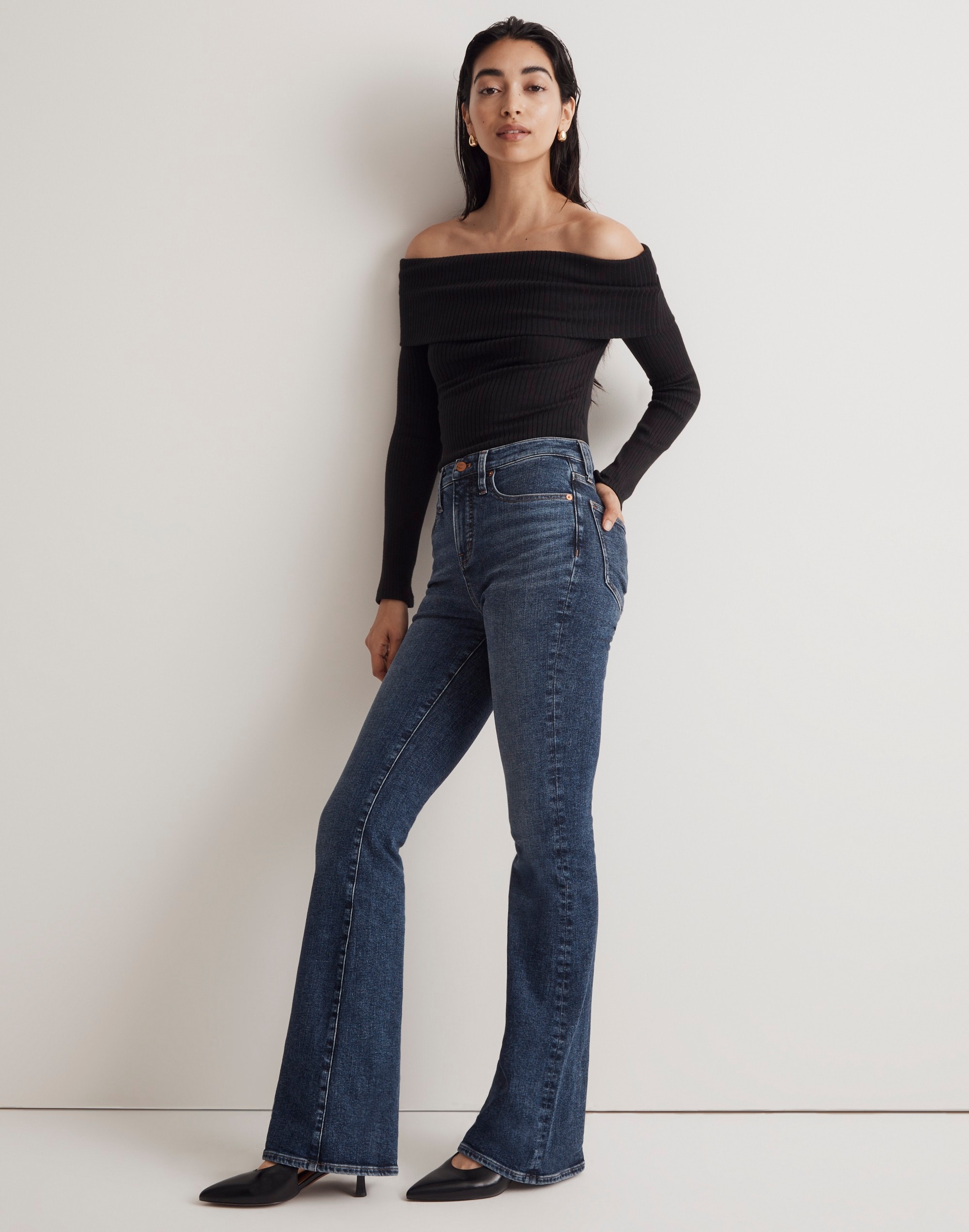 Skinny Flare Jeans in Alvord Wash: Instacozy Edition | Madewell