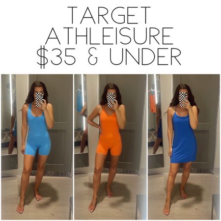 Target Athleisure Finds - $35 and Under! 

1. Waffle Seamless Romper
     (wearing an XS)
2. Shorts Bodysuit
     (wearing a Small)
3. Flex Strappy Exercise Dress - on sale! 
     (wearing an XS)

#LTKunder50 #LTKfit #LTKsalealert