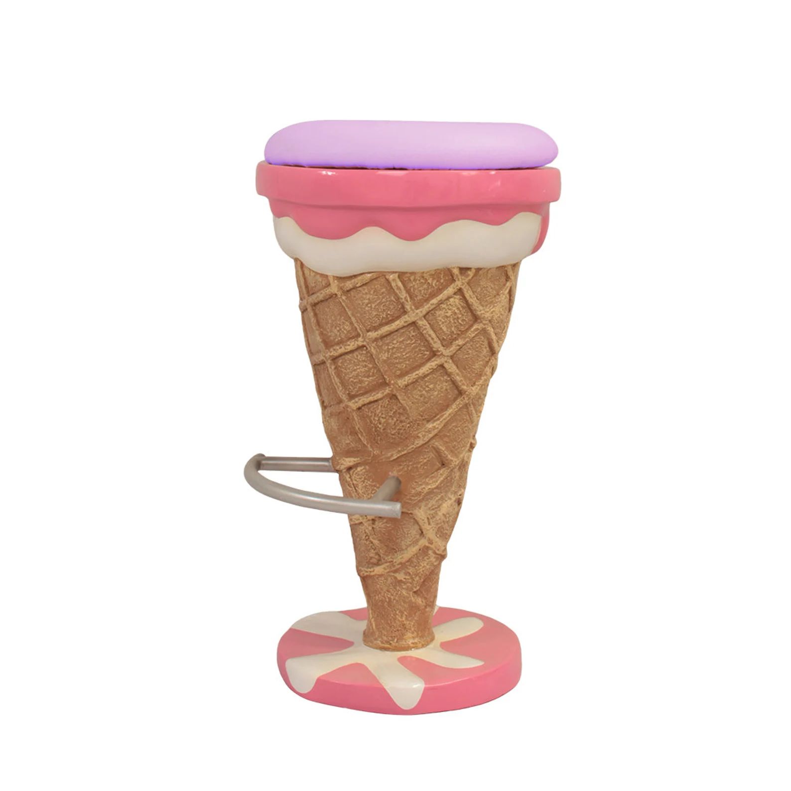 Ice Cream Bar Stool Strawberry & Vanilla Ice Cream Shop Furniture - Ice Cream Chair with Purple L... | Etsy (US)