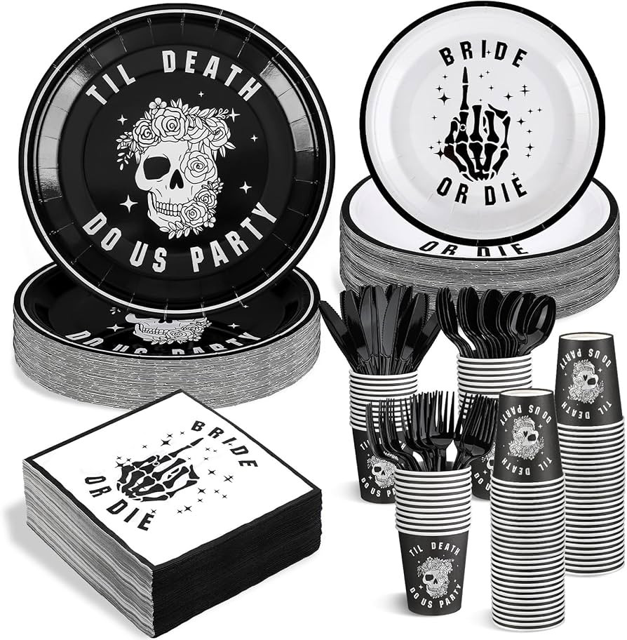 Norme 244 Pcs Bride or Die Bachelorette Party Tableware Set Include 24 Pcs 9 Inch 7 Inch Plates 2... | Amazon (US)