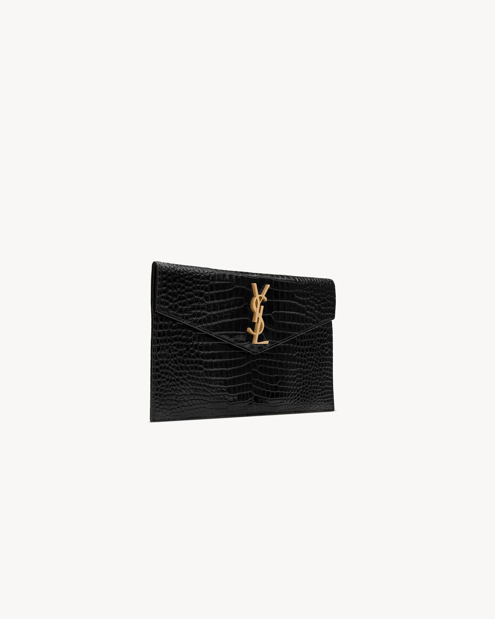 uptown pouch in crocodile-embossed shiny leather | Saint Laurent Inc. (Global)