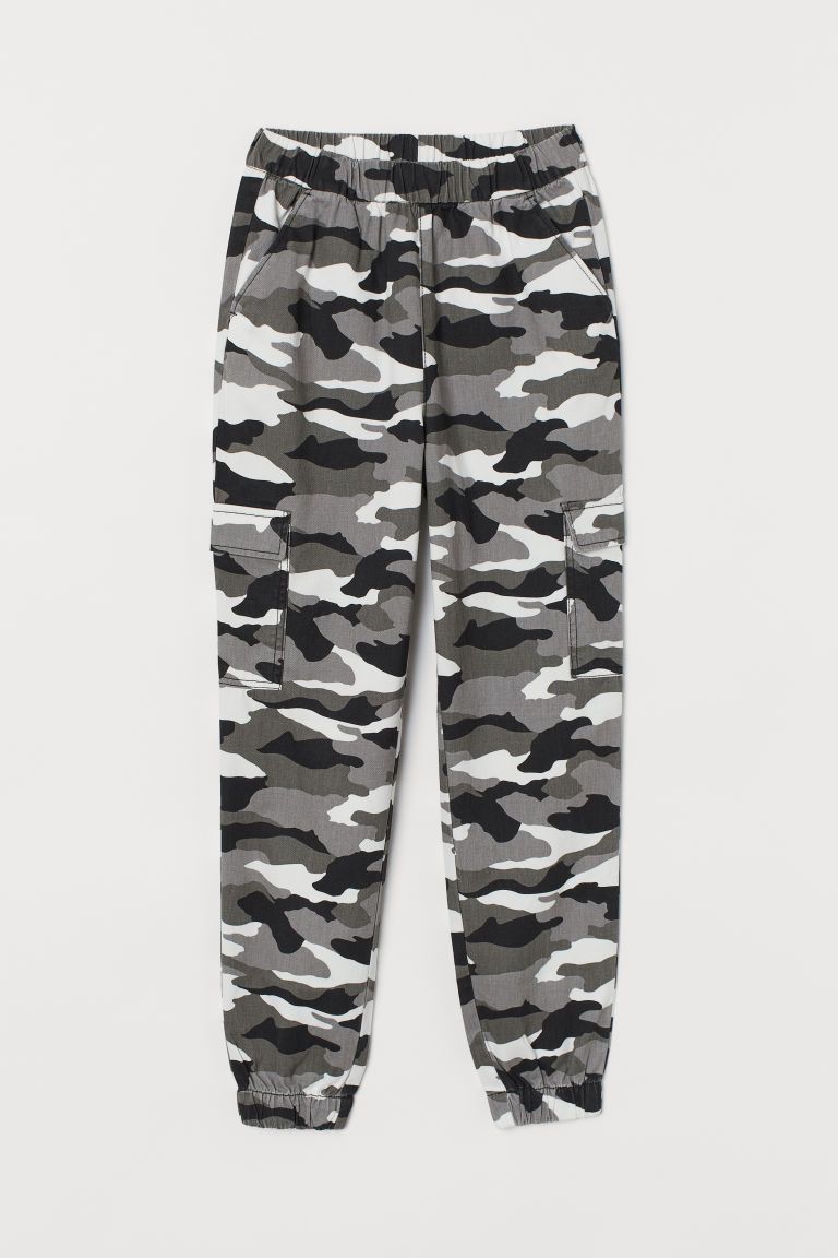 H & M - Patterned Cargo Pants - Gray | H&M (US + CA)