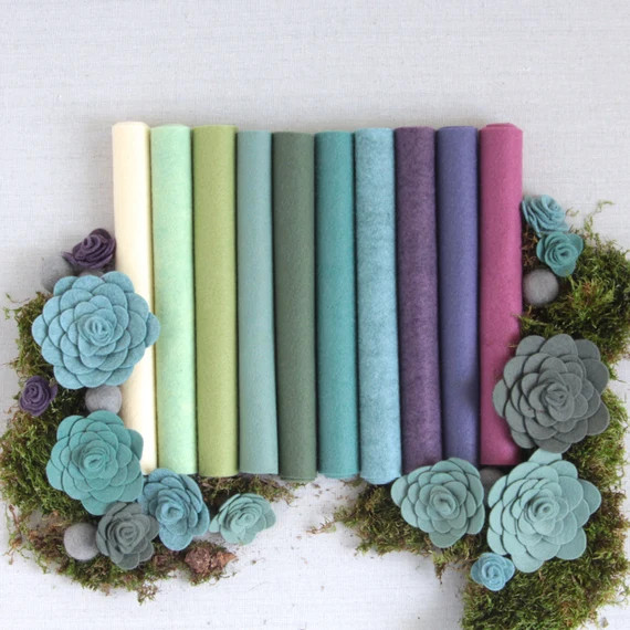 Wool Felt // Sweet Succulents // 9x12 Collection | Etsy (US)