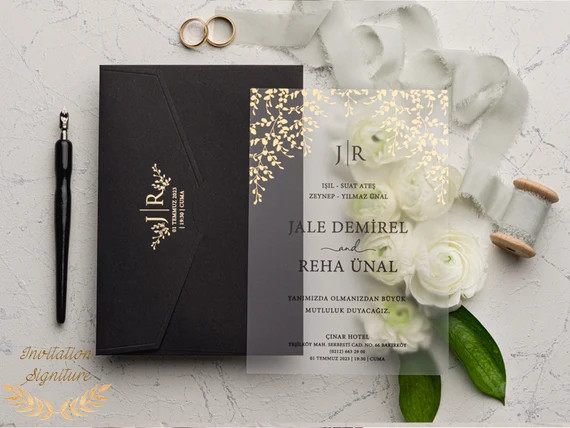 Wedding Invitation Acrylic Invitations Acrylic Gold - Etsy | Etsy (US)
