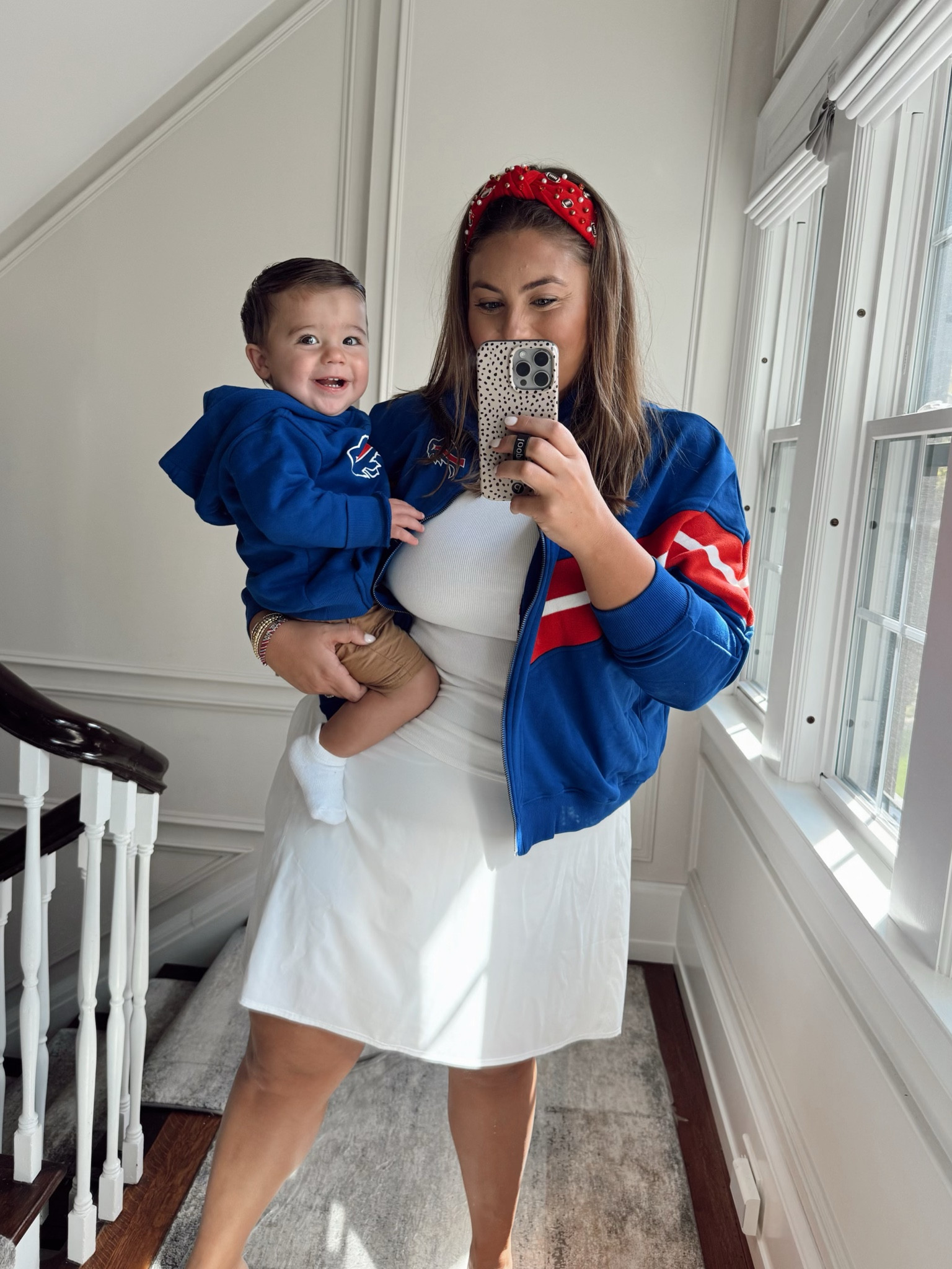 Our Sunday football outfits - I’m wearing 1X in skort, 1X in tank & XL in zip up 🏈✨ use CARALYN15 at Spanx. 

#LTKSeasonal #LTKBaby #LTKMidsize