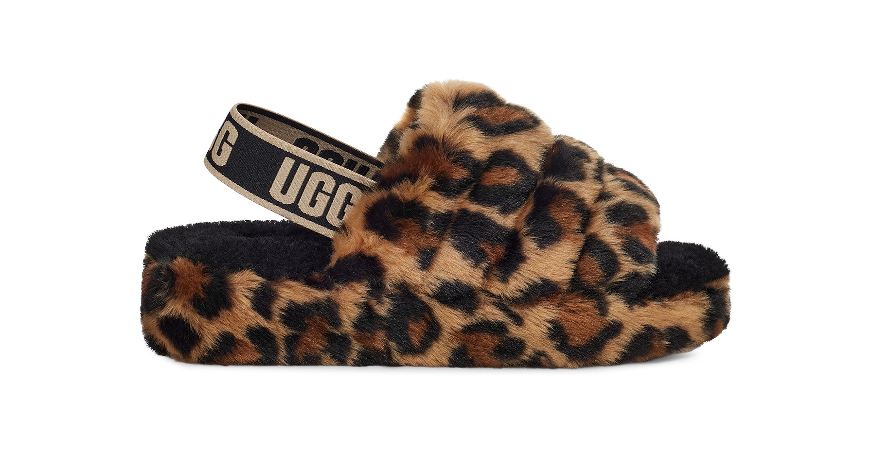 UGG Women's Fluff Yeah Slide Spotty Sheepskin Slippers in Natural, Size 9 | UGG (US)