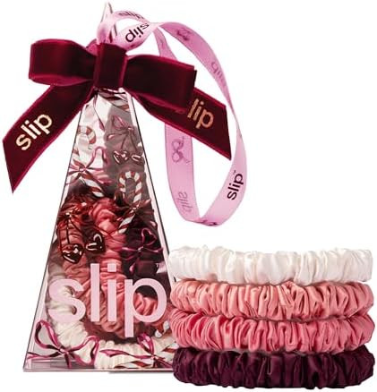 slip Skinny Scrunchies in Candy Cane Ornament Packaging: Anti-Crease, Anti-Breakage Slipsilk™ D... | Amazon (US)