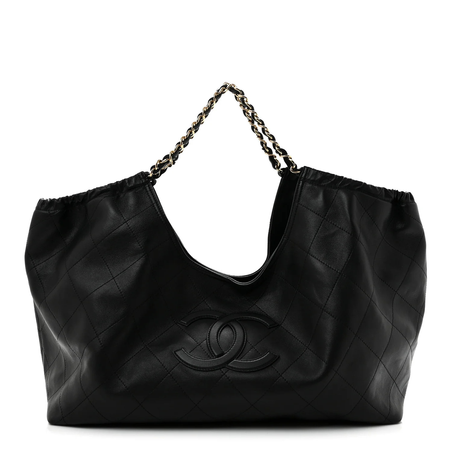 Chanel Lambskin Quilted Neo Cabas Shopping Tote Black 1942787 | FASHIONPHILE (US)