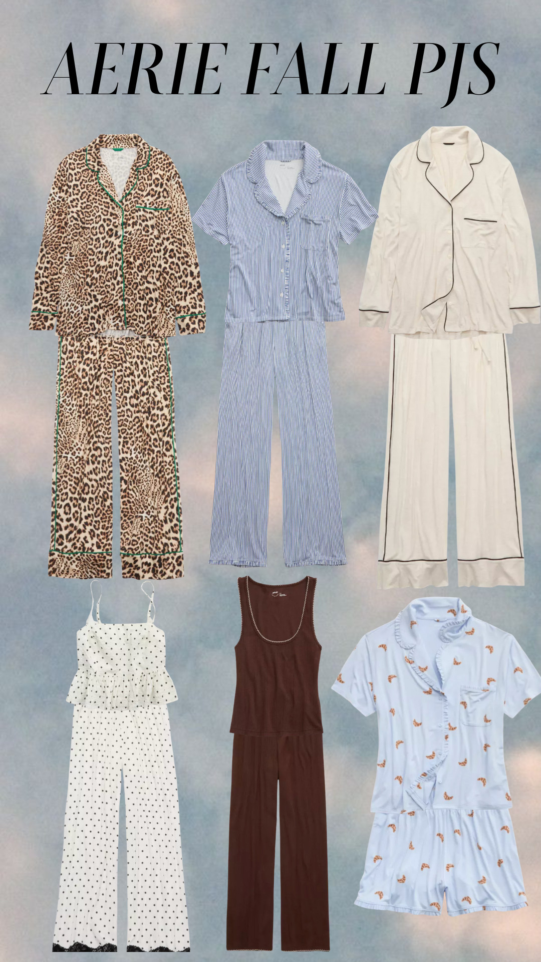 Aerie is NOT MISSING with the Pj's this season!!! I have the crossaint ones but the cheetah ones get here friday. All of these in my cart.  

 #LTKFallSale #LTKSeasonal #LTKStyleTip