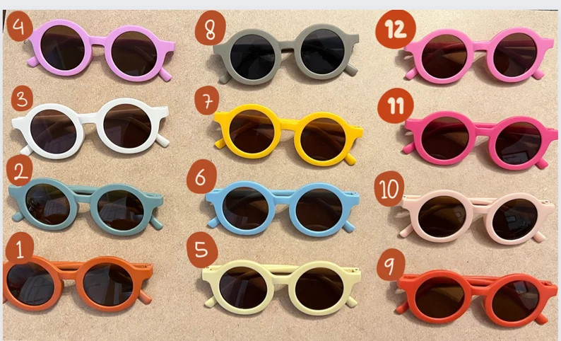 Personalized Kids Round Sunglasses, Name on Matte Childrens Glasses Sunnies - Etsy | Etsy (US)