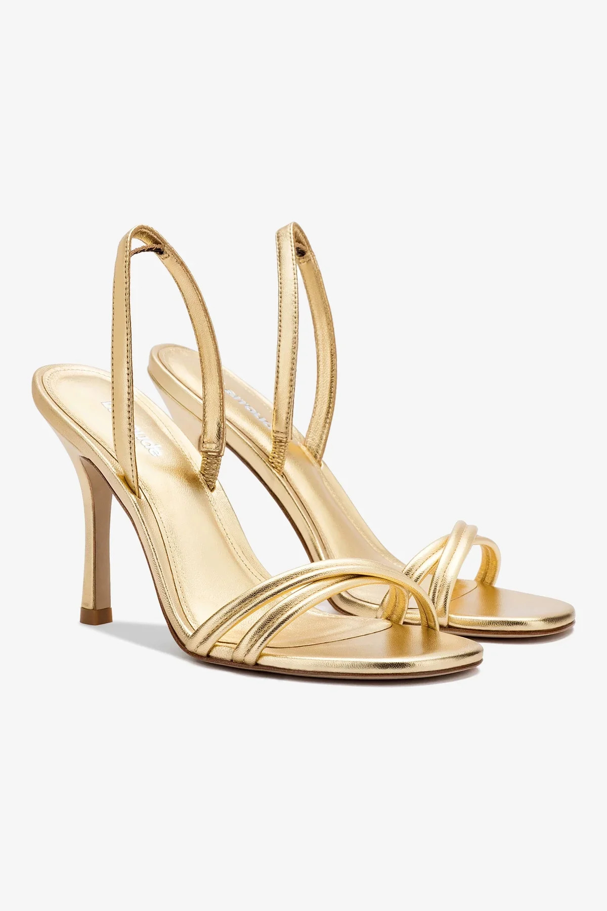Annie Sandal In Gold Metallic Leather | Larroude