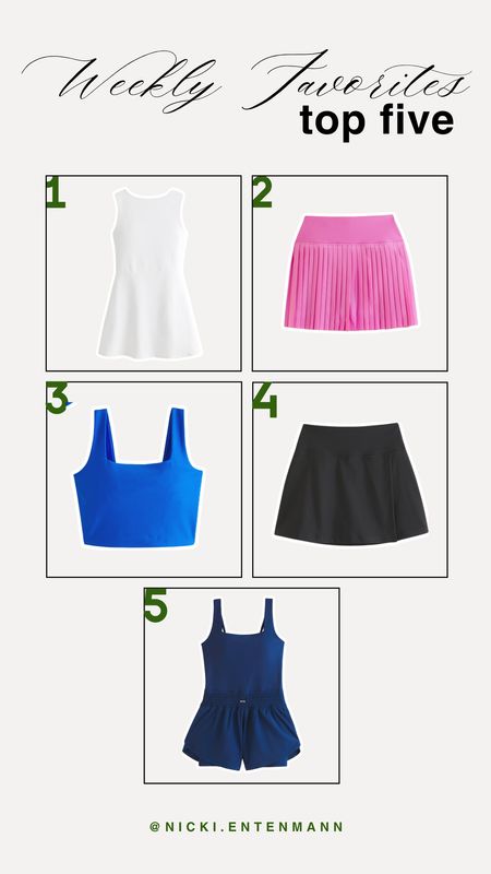 Our favorites from the past week! Is it just me or are we all obsessed with the athletic dresses and skirts this year, I love mine so much! 

Abercrombie, fitness, athletic dress, athletic skirt, our favorites, most loved, ypb, workout activewear, spring style 

#LTKActive #LTKfitness #LTKstyletip