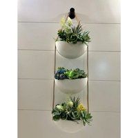 3 Layer Hanging Planter Set, Tier Vertical Garden Succulent Pcs Wall Set Of Ceramic | Etsy (US)