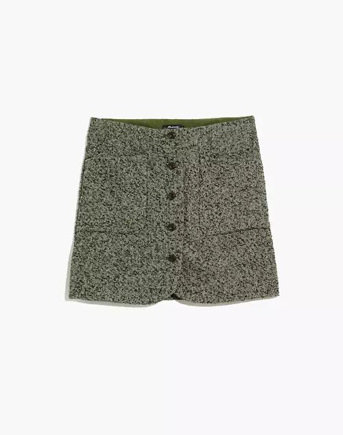 Herringbone Wool Button-Front Mini Skirt | Madewell