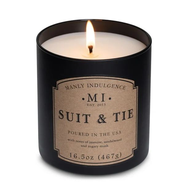 Manly Indulgence Suit & Tie 16.5oz Jar Candle, Black | Walmart (US)
