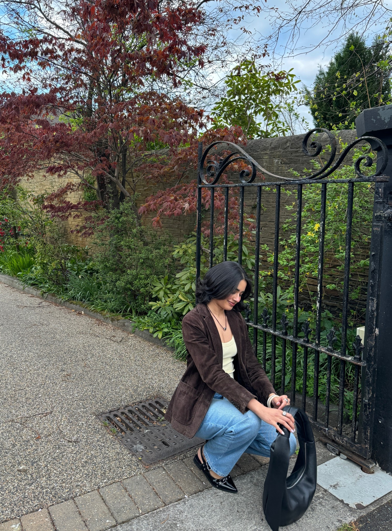 Spring outfit inspo, spring style, brown suede jacket, butter yellow top, black buckle Mary-Jane’s 

#LTKeurope #LTKspring #LTKuk