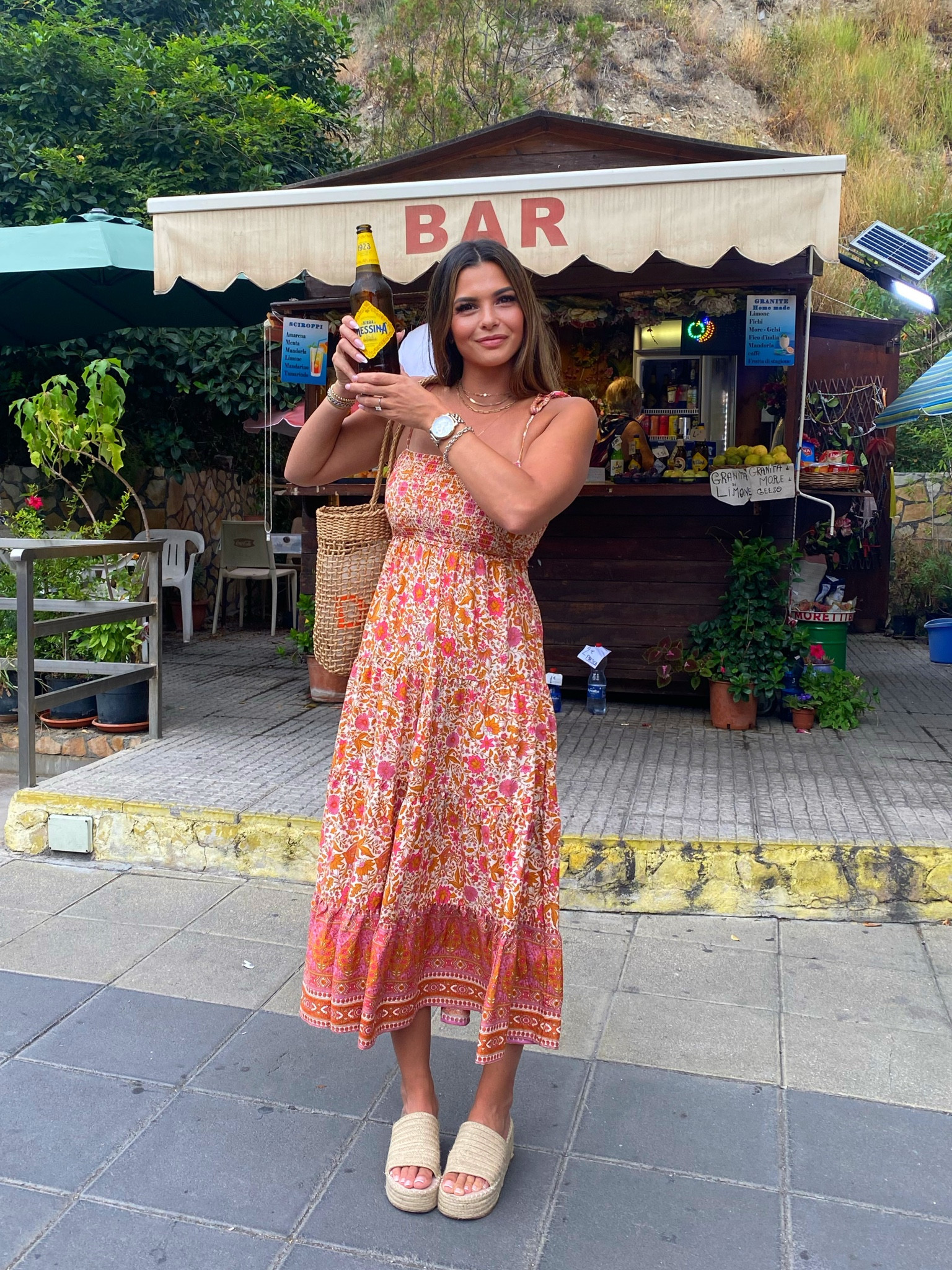 Vacation dress ! Outfits for Italy ! 
Platform rope sandals are a must with a straw bag 


#LTKfindsunder100 #LTKtravel #LTKeurope