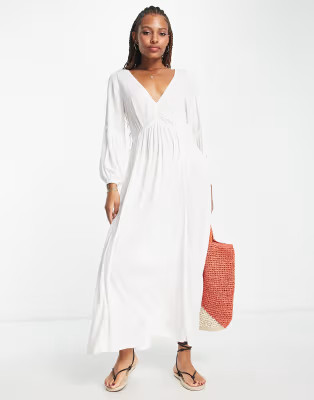 Isla & Bird kimono beach summer dress in cream | ASOS (Global)