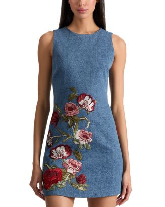 Cade Floral Embroidered Sleeveless Shift Dress | Bloomingdale's (AU)