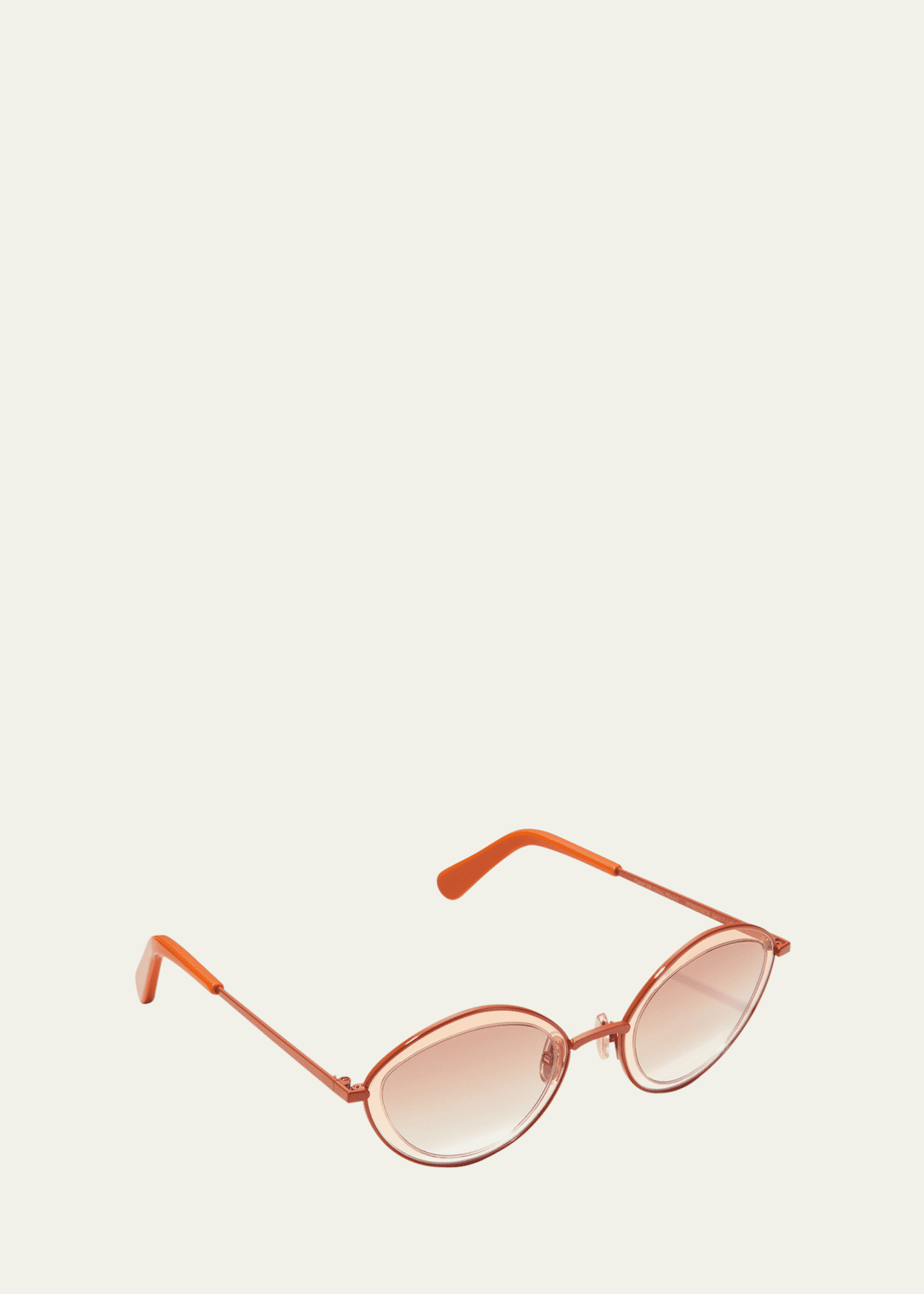 Dancer Oval Enamel Metal Sunglasses | Bergdorf Goodman