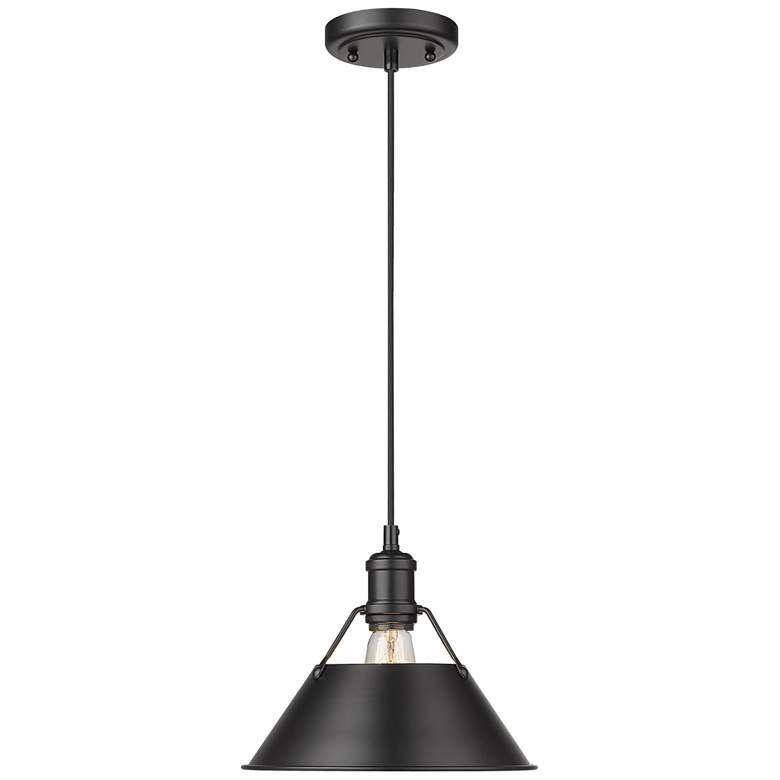 Orwell 10" Wide Matte Black 1-Light Mini Pendant with Matte Black Shad - #968M5 | Lamps Plus | Lamps Plus