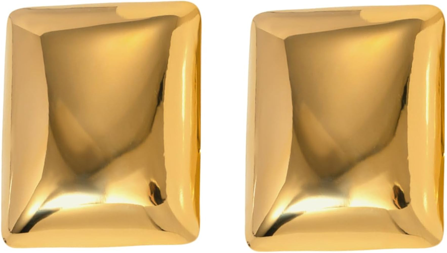 Square Gold Statement Earrings – Modern Lightweight Fashion Jewelry for Women | Amazon (US)