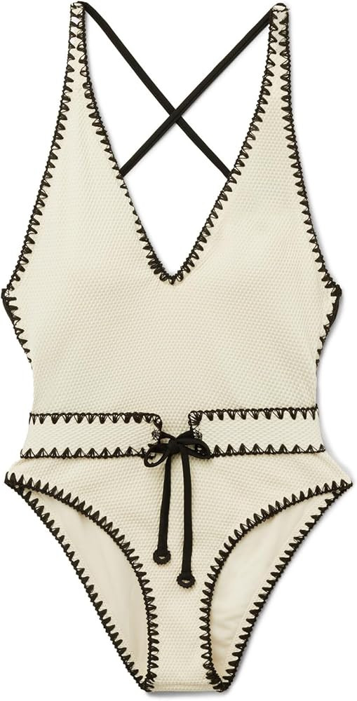 CALZEDONIA Woman's One Piece Swimsuit Bicolor Embroidery | Amazon (US)