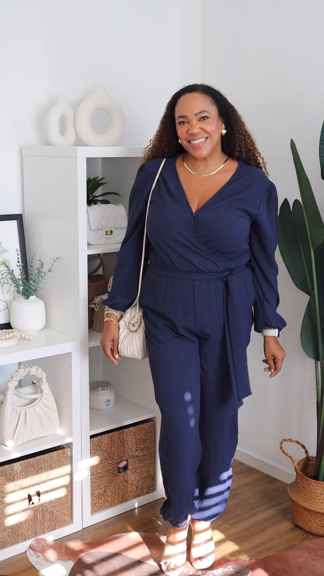 Blue 💙 or Black 🖤? Cannot decide! #ad Loved this jumpsuit so much not only did I get another color but I also a new one a size smaller. I got it in black a year ago and dropped a size since. So, I sized down and got another black one! Some colors are on deal too!!Wearing a large and the fit is chef's 👩🏾‍🍳 💋! #wearwhatyouwant #wearwhatyoulove 

My sizing - Size large/xl, 12, 32 in jeans and I’m 5’5. 🫶🏾

#LTKFindsUnder50 #LTKSaleAlert #LTKMidsize