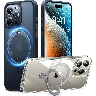 TORRAS iPhone 15 Pro Max Magnetic Shockproof MagSafe Compatible CaseMilitary Drop Slim Protective case with Built-in Sturdy Kickstand -Black | Target