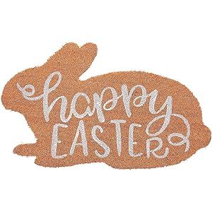 Easter Bunny Shaped Natural Coir Door Mat - 29 inch x 18 inch - Easter Home Decor | Amazon (US)