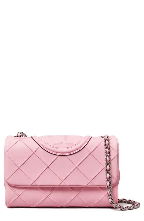 Tory Burch Soft Fleming Small Convertible Leather Shoulder Bag in Pink Plie at Nordstrom | Nordstrom