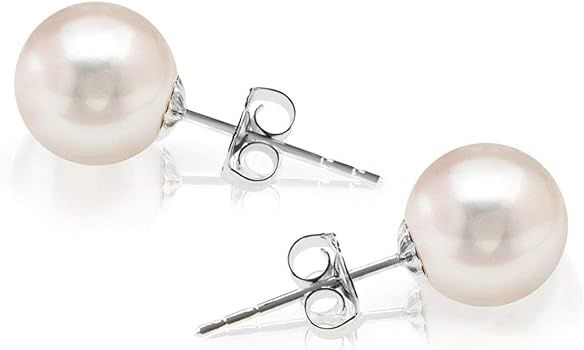 PAVOI Handpicked AAA+ Sterling Silver Round Stud Freshwater Cultured Pearl Earrings | Amazon (CA)