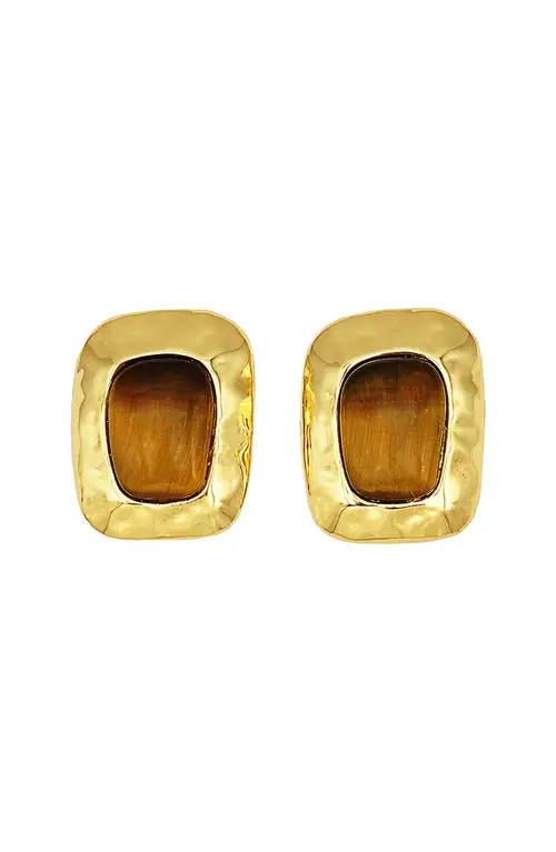 Petit Moments Giovana Stud Earrings in Gold/Brown at Nordstrom, Size Medium | Nordstrom