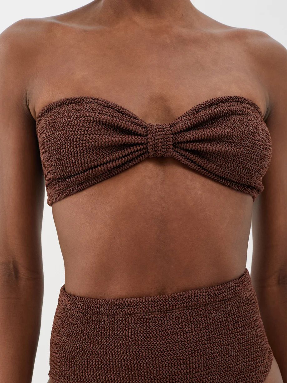 Ruby crinkle-knit bandeau bikini | Matches (UK)