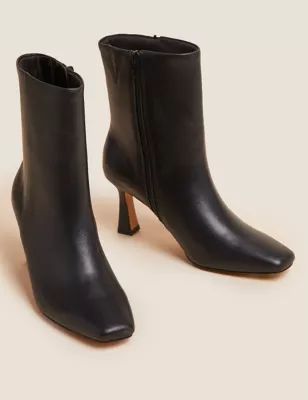 Leather Kitten Heel Pointed Ankle Boots | Marks & Spencer (UK)