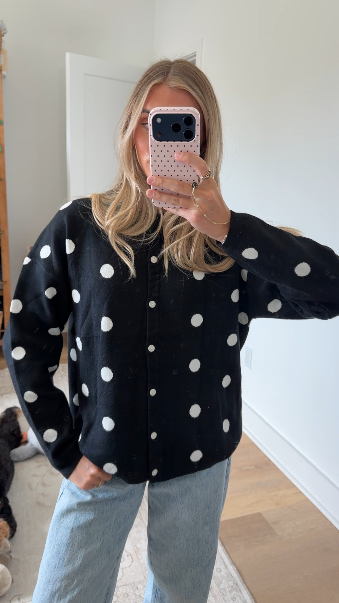 Amazon size small Zhiyouni Women's Cardigan Sweater Polka Dot Button Up Knit Top
Lightweight Long Sleeves Crewneck Knit Jumper, Regular Fit Button Down Fall Layering Outfits, Workout Versatile Pullover

#LTKootd #LTKSaleAlert #LTKSeasonal