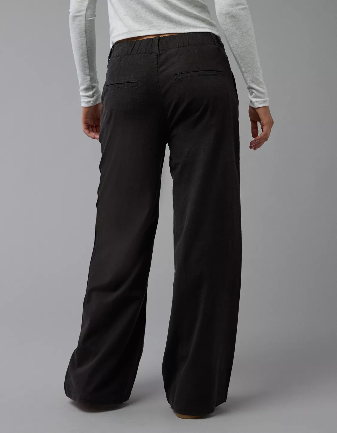 AE Stretch Linen-Blend High-Waisted Wide-Leg Trouser | American Eagle Outfitters (US & CA)
