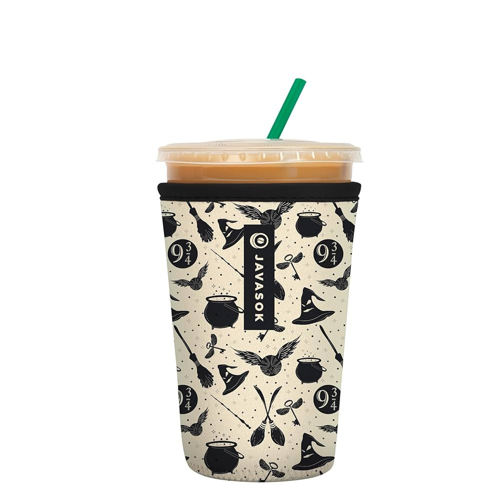 Sok It JavaSok Iced Coffee & Cold Soda Insulated Neoprene Cup Sleeve (Wizard's Walk, Medium: 22-2... | Amazon (US)